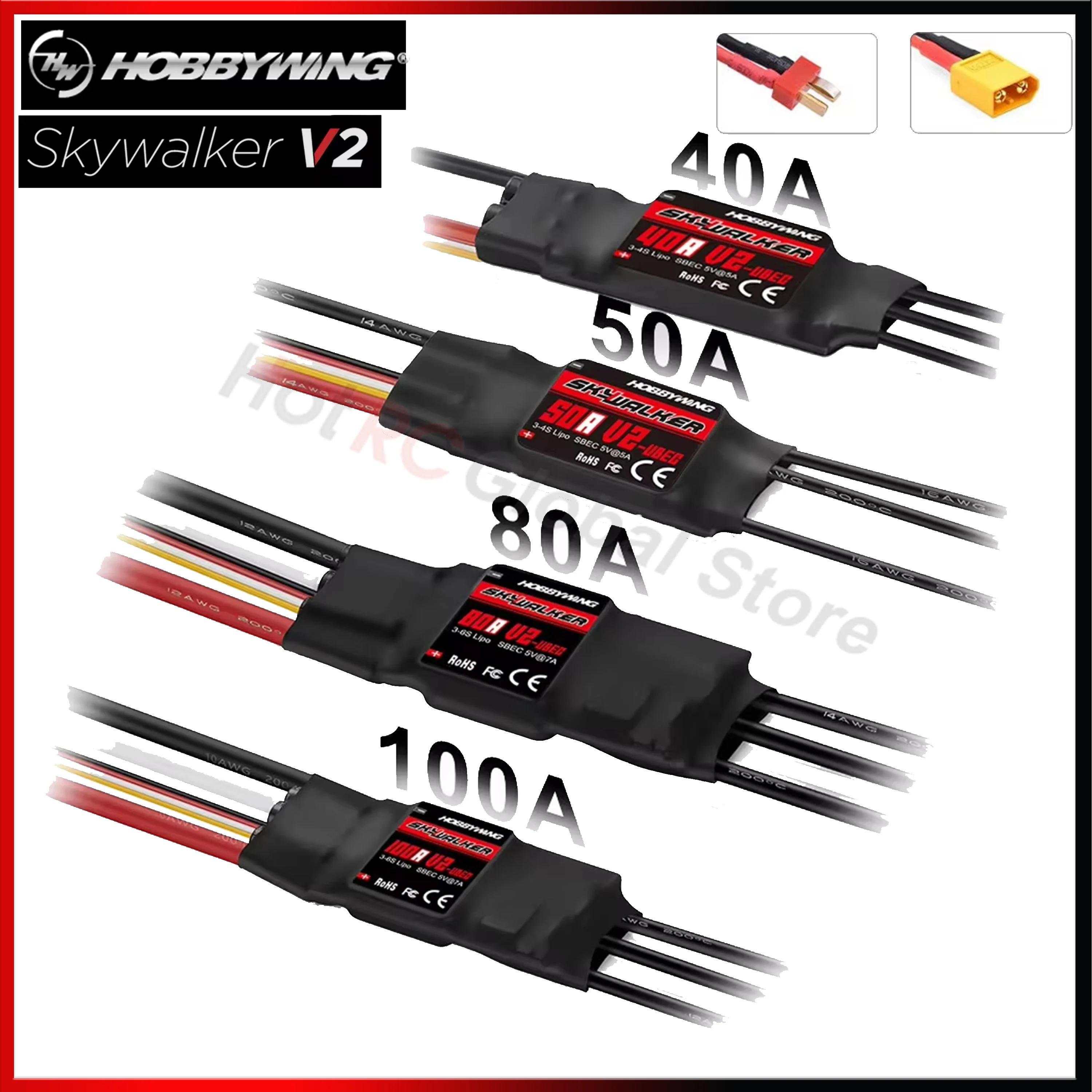 Dron Rc Quadcopter - HOBBYWING-Controlador de velocidade Skywalker Brushless ESC