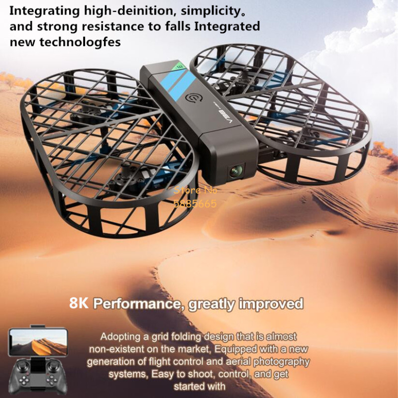 Câmera HD 8K 360 °   Proteção  - Drone App Rc Fpv avaliação e preço