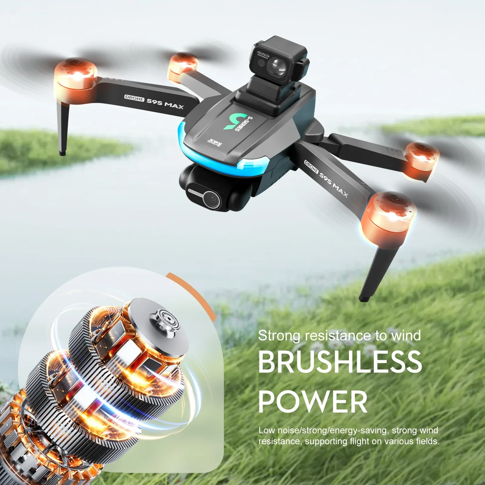 Novo s9s max mini drone 4k 2 e - Drone App Rc Fpv avaliação e preço