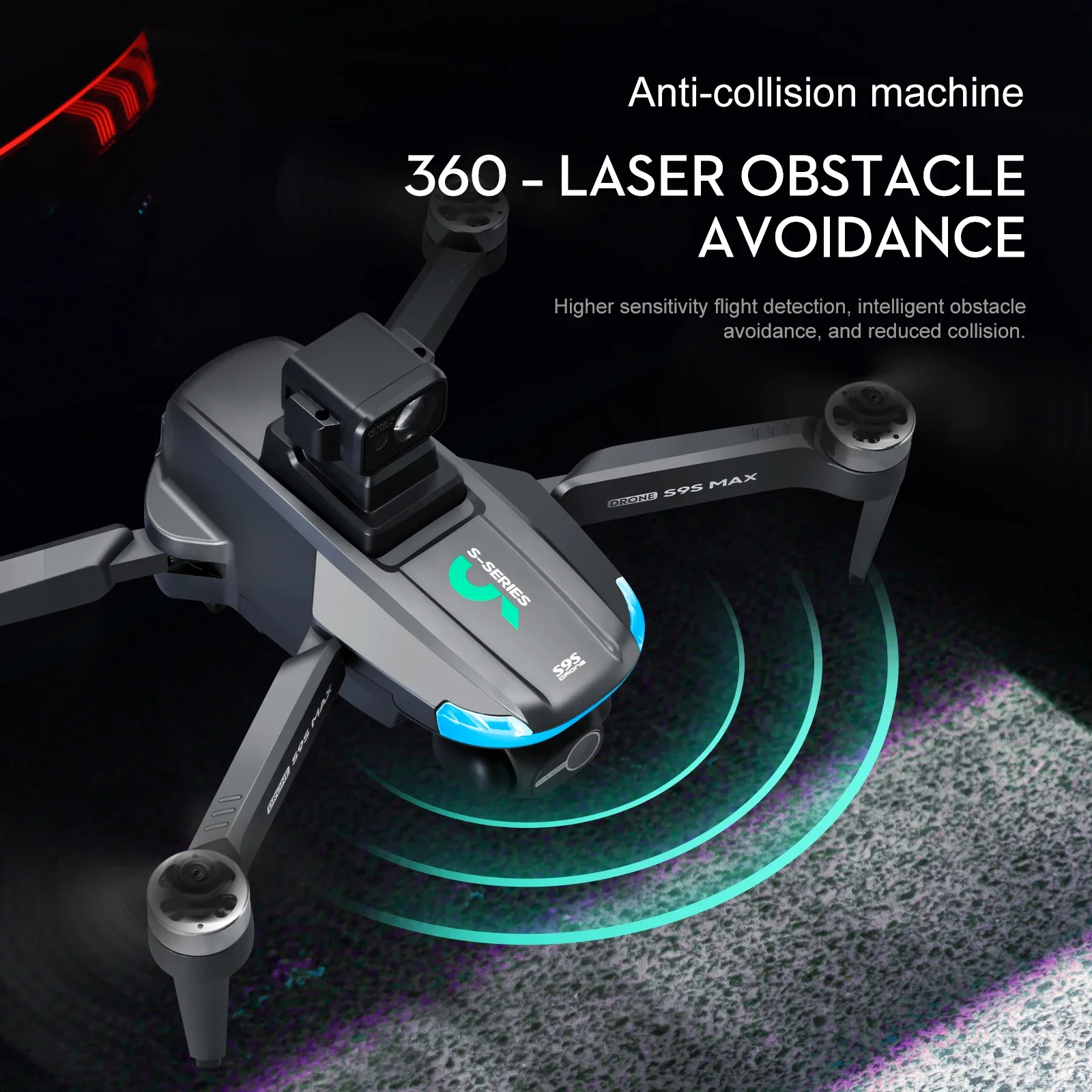 Novo s9s max mini drone 4k 2 e - Drone App Rc Fpv avaliação e preço