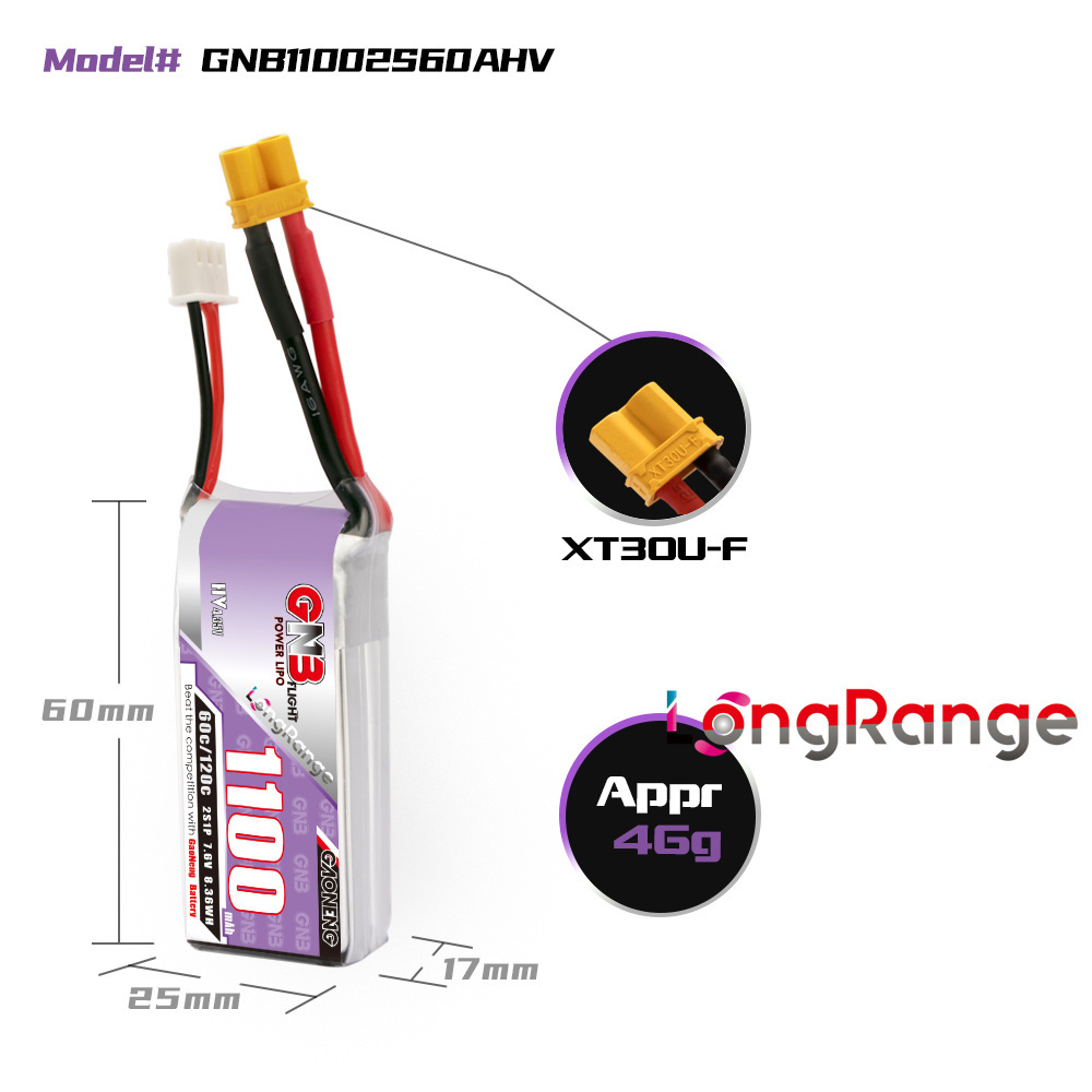 Gbn 1100mah 2S 3S 4S 6S 60c/12 - Drone Rc Link avaliação e preço