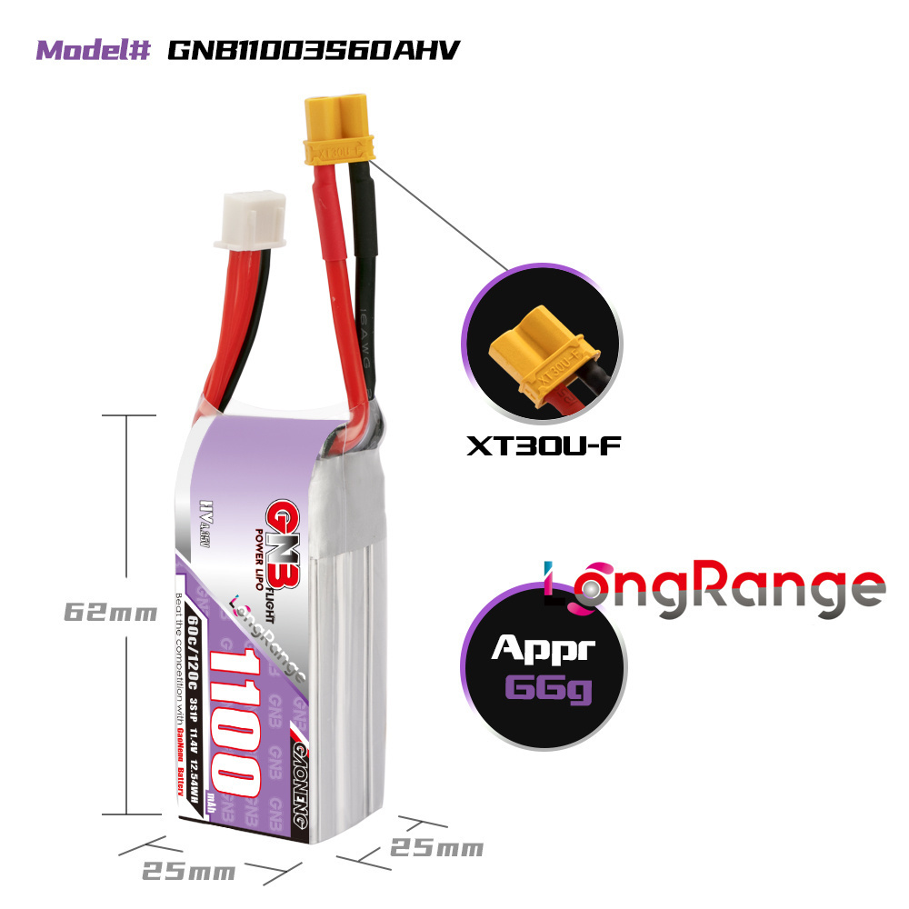 Gbn 1100mah 2S 3S 4S 6S 60c/12 - Drone Rc Link avaliação e preço