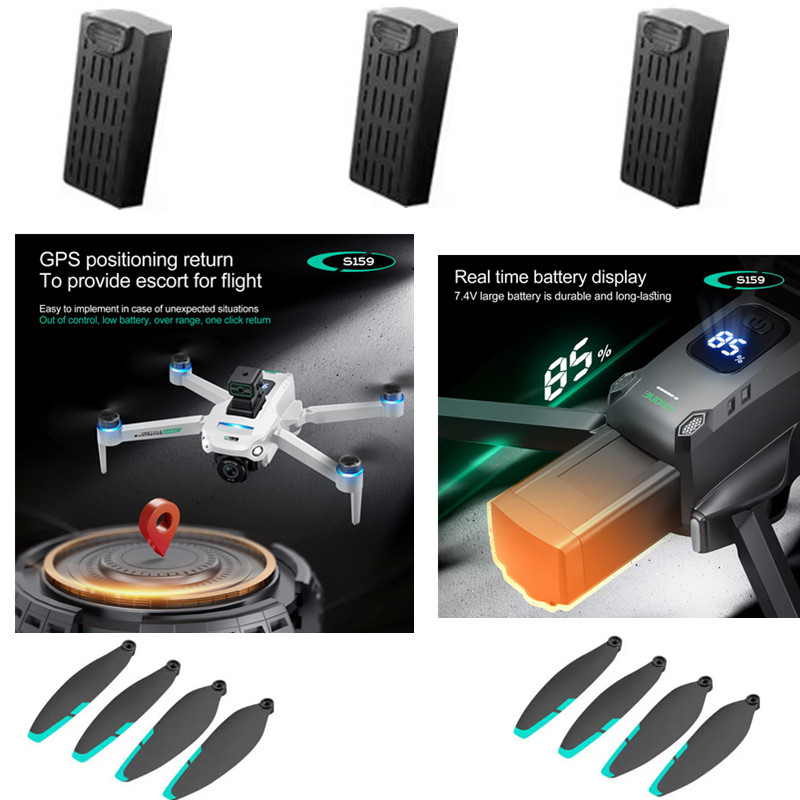 S159 gps rc drone bateria orig - Drone Rc Gps S159 avaliação e preço