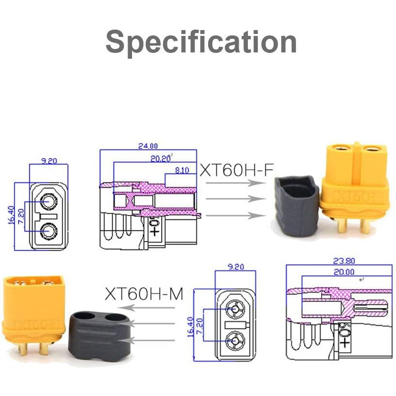 5 Pares de Conectores XT60H co - Drone Rc Link avaliação e preço
