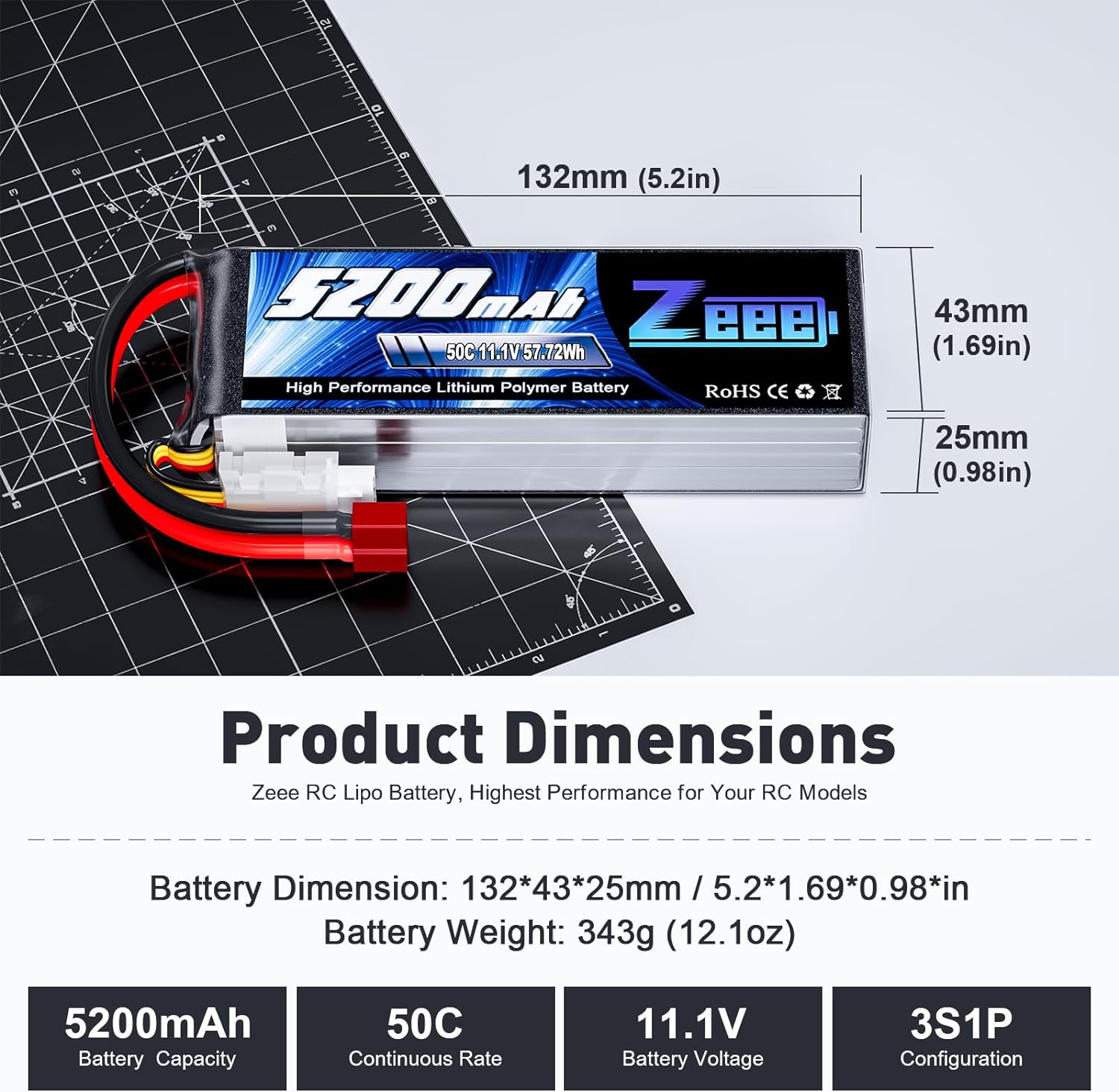 1/2 unidades Zeee 11.1V 50C 52 - Drone Rc Link avaliação e preço